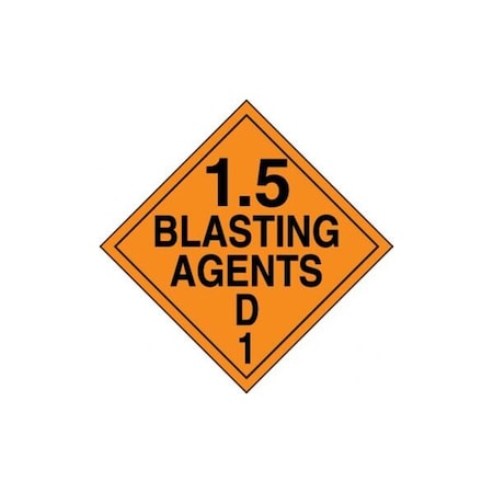 Accuform DOT PLACARD HAZARD CLASS 1  MPL134FV1 MPL134FV1